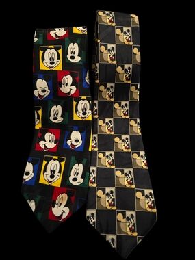 2 Mickey Unlimited Silk Mens Neck Ties Disney Mickey Mouse
